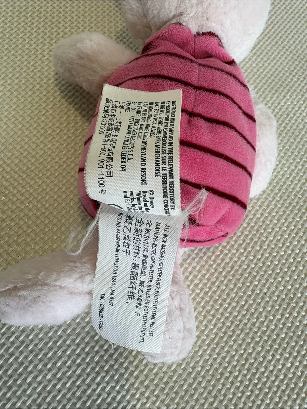 Disney Parks Piglet Winnie The Pooh 10” Pink Beanbag Plush Stuffed Animal Toy